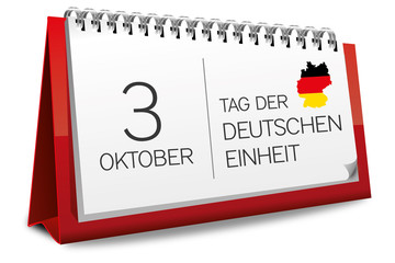Kalender rot 3 Oktober Tag der Deutschen Einheit Deutschland