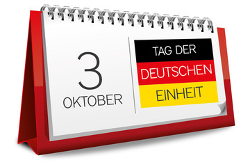 Kalender rot 3 Oktober Tag der Deutschen Einheit Flagge