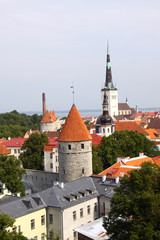 Fototapeta premium Old Tallinn panorama with Baltic sea