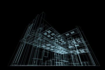 Blueprint on black