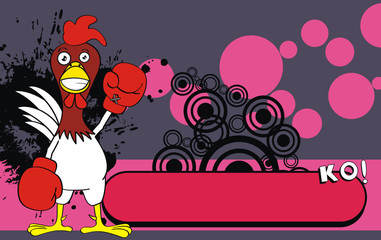 chicken boxing cartoon background8