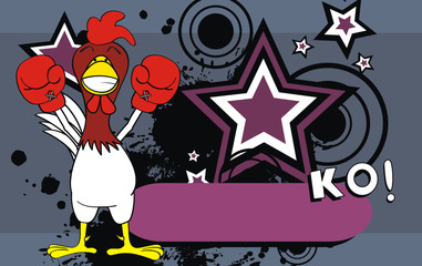 chicken boxing cartoon background2