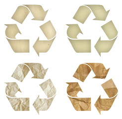 set of paper recycling symbol isolated