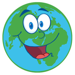 Planet Earth Cartoon Character