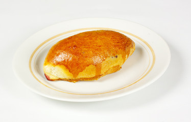 Traditional russian cabbage stuffed baked pastry