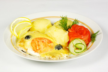 Ham and potato gratin