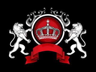 image of beautiful, ancient emblem of the glossy background