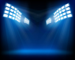 Row of floodlights. Vector illustration.