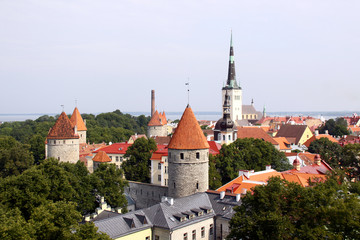 Obraz premium Old Tallinn panorama with Baltic sea