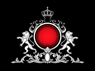 image of beautiful, ancient emblem of the glossy background