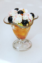 ice cream with fruits