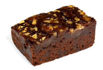 chocolate cake with whiped cream isolated