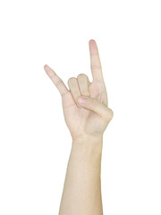 Hand gesture symbol isolated on white background