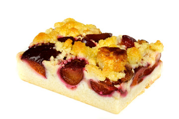 delicous crumb cake with plum