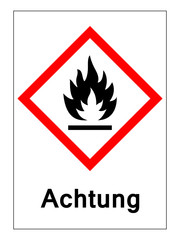 Gefahrenschild - Leicht- oder Hochentzündlich