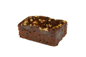 chocolate cake with whiped cream isolated