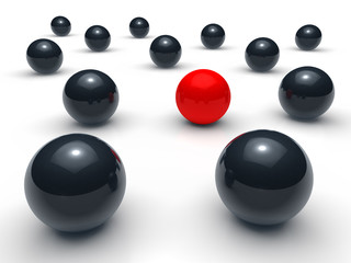 3d ball network red black © Pixasquare