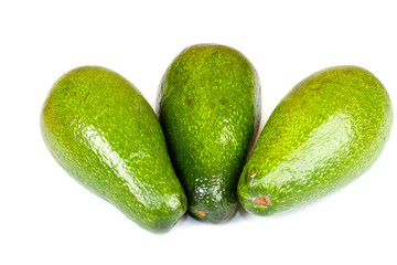 Ripe green avocado. Isolated