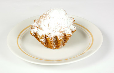 Muffins on white background