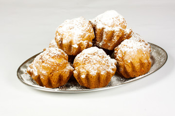 Muffins on white background