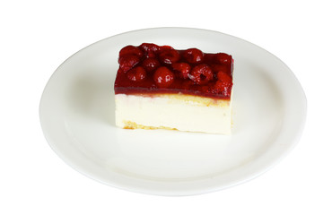 Raspberry cake isolated