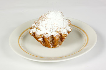 Muffins on white background
