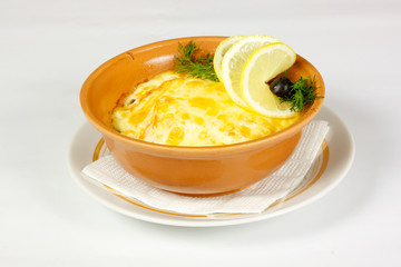 lasagna on bowl