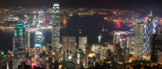 Night View of Hong Kong .