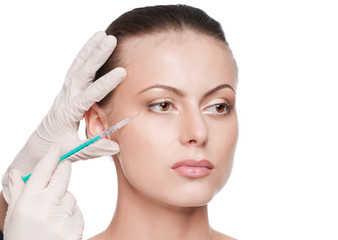 Cosmetic botox injection in the beauty face