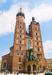 Fototapeta na wymiar Saint Mary's church, Krakow, Poland