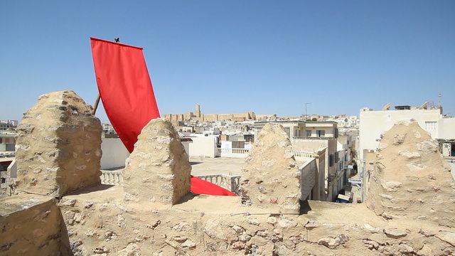 tunisian flag in castle