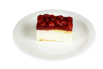 Raspberry cake isolated