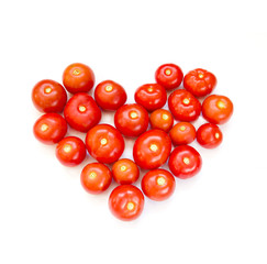 Heart from red ripe tomatoes
