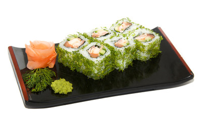 appetizing sushi isolated on the white background
