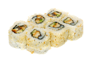 appetizing sushi isolated on the white background