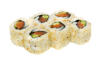 appetizing sushi isolated on the white background