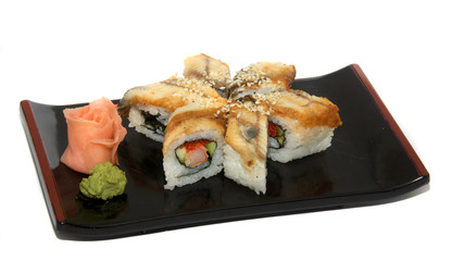 appetizing sushi isolated on the white background