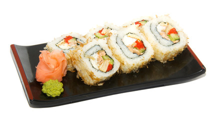 appetizing sushi isolated on the white background