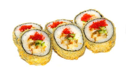 appetizing sushi isolated on the white background