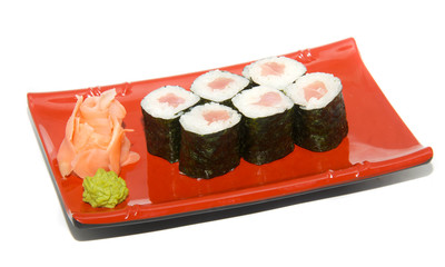 appetizing sushi isolated on the white background