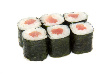 appetizing sushi isolated on the white background
