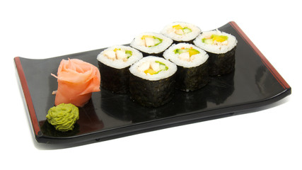 appetizing sushi isolated on the white background