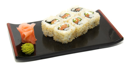 appetizing sushi isolated on the white background