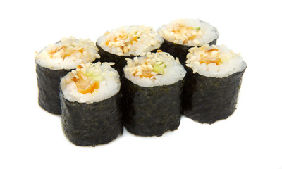 appetizing sushi isolated on the white background