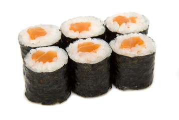 appetizing sushi isolated on the white background