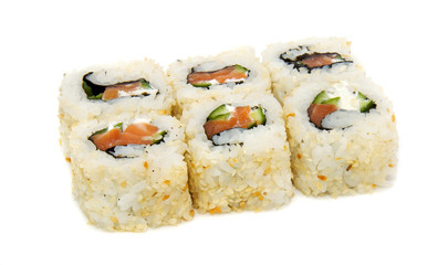 appetizing sushi isolated on the white background