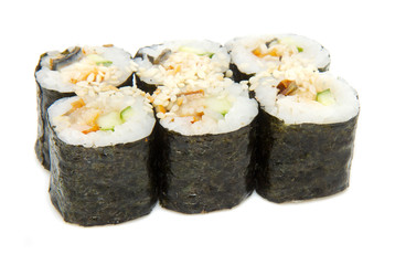 appetizing sushi isolated on the white background