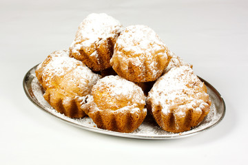Muffins on white background