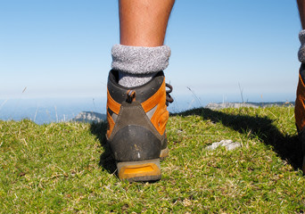 montagne,sommet,paysage,chaussures,randonnée