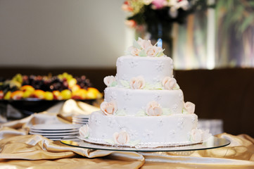 Obraz na płótnie Canvas Piękne Delisious biały tort weselny